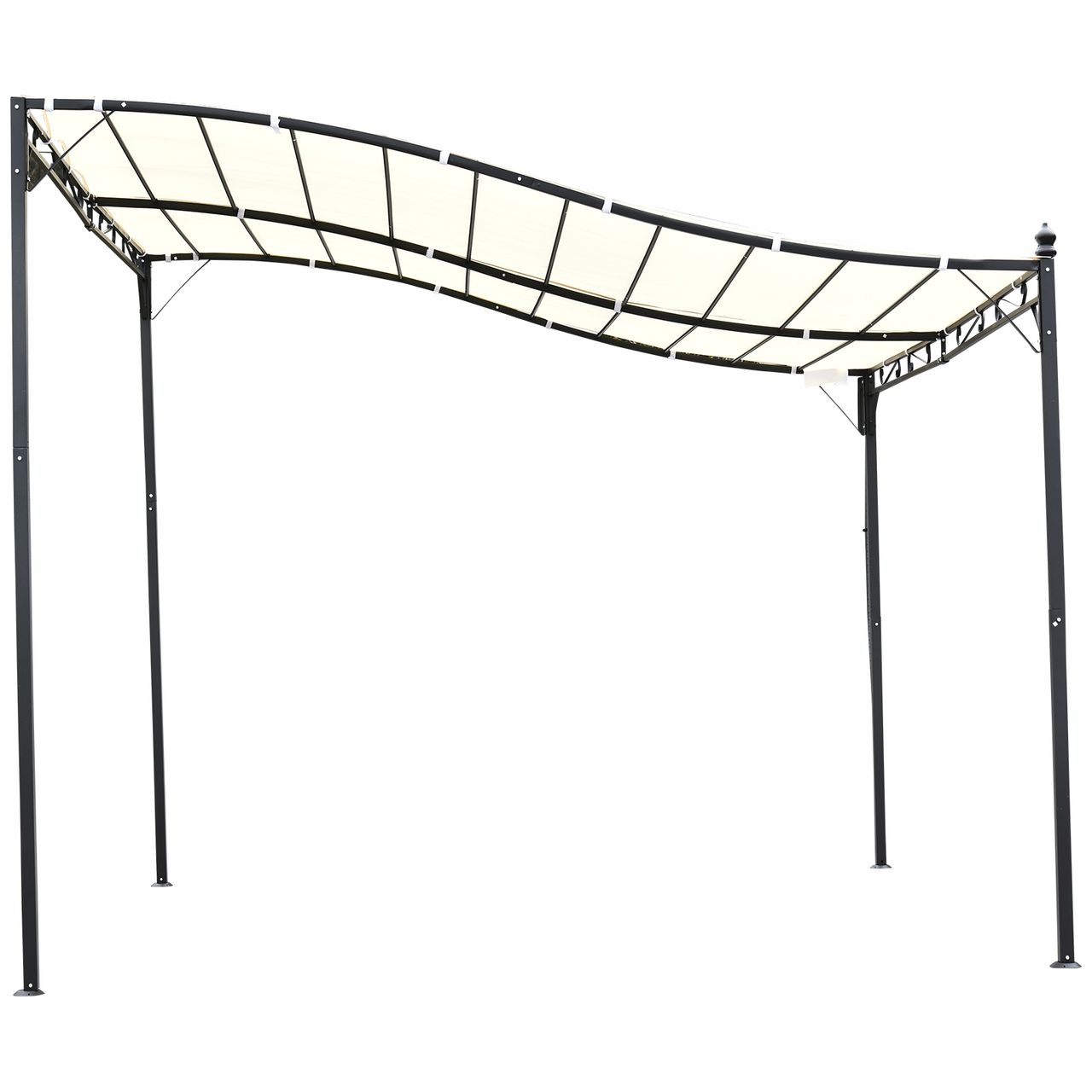 Outsunny Pergola Gartenpavillon Pavillon Überdachung Zelt Metall Creme