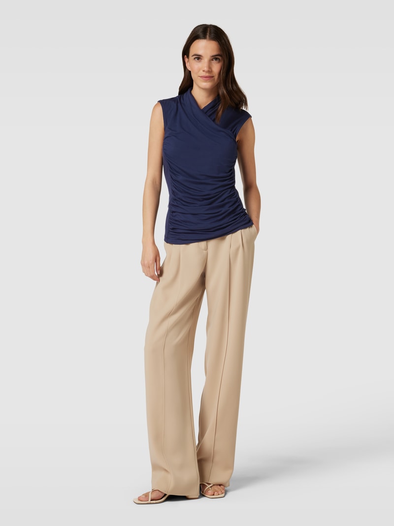Top in Wickel-Optik in marineblau