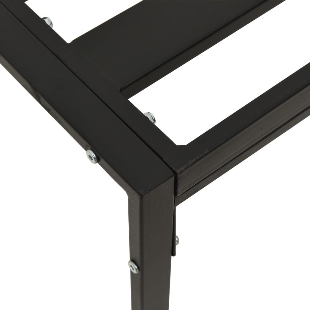 vidaXL Loungesofa Garten-Couchtisch Schwarz 60x60x35 cm Stahl, 1 Teile