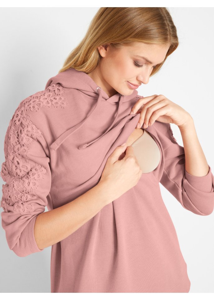 Umstands-Sweatshirt / Still-Sweatshirt mit Spitze