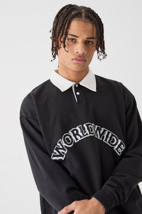Oversized Heavy Loopback Worldwide Polo
