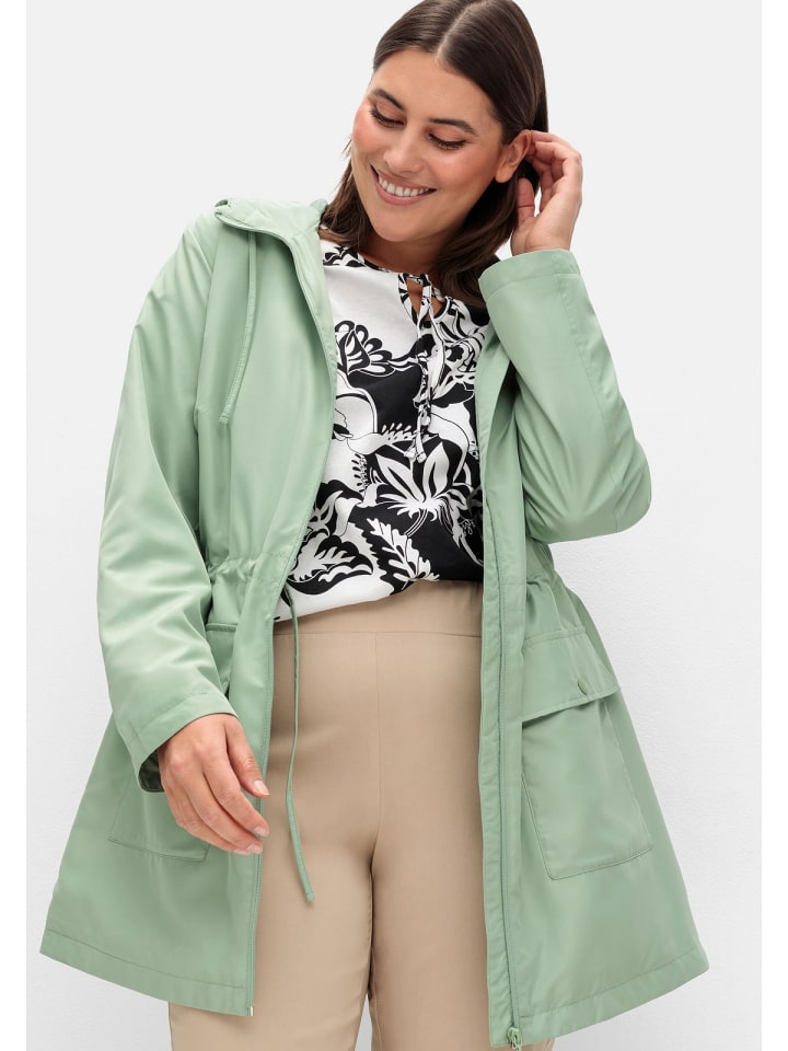 sheego Kapuzenjacke in eukalyptus günstig kaufen
