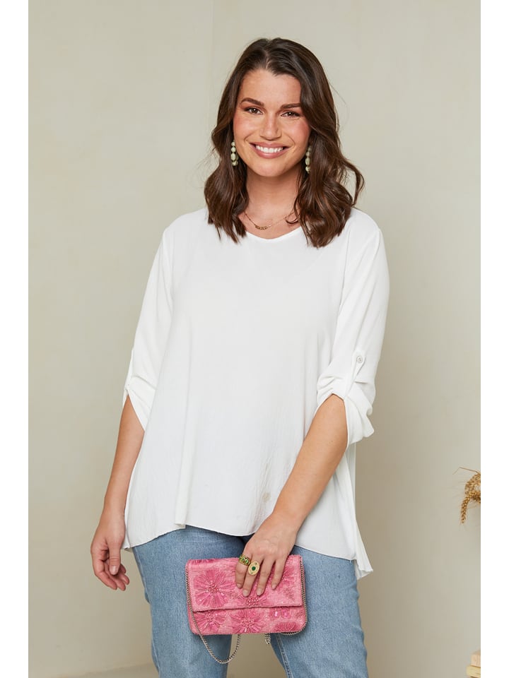 Curvy Lady Bluse in Weiß günstig kaufen
