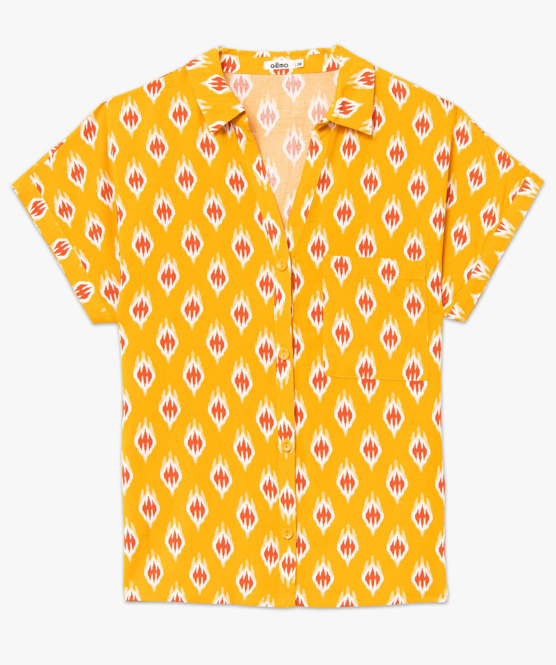 Chemise femme imprimée à manches courtes multicolore | GEMO