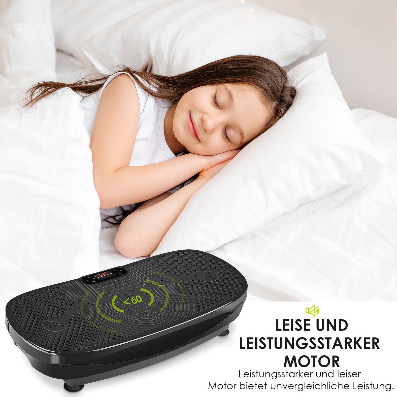 MVPower Vibrationsplatte, 1000,00 W, 120 Intensitätsstufen, (Ganzkörpertraining zu Hause, Fettverbrennung, Muskel Bauen)