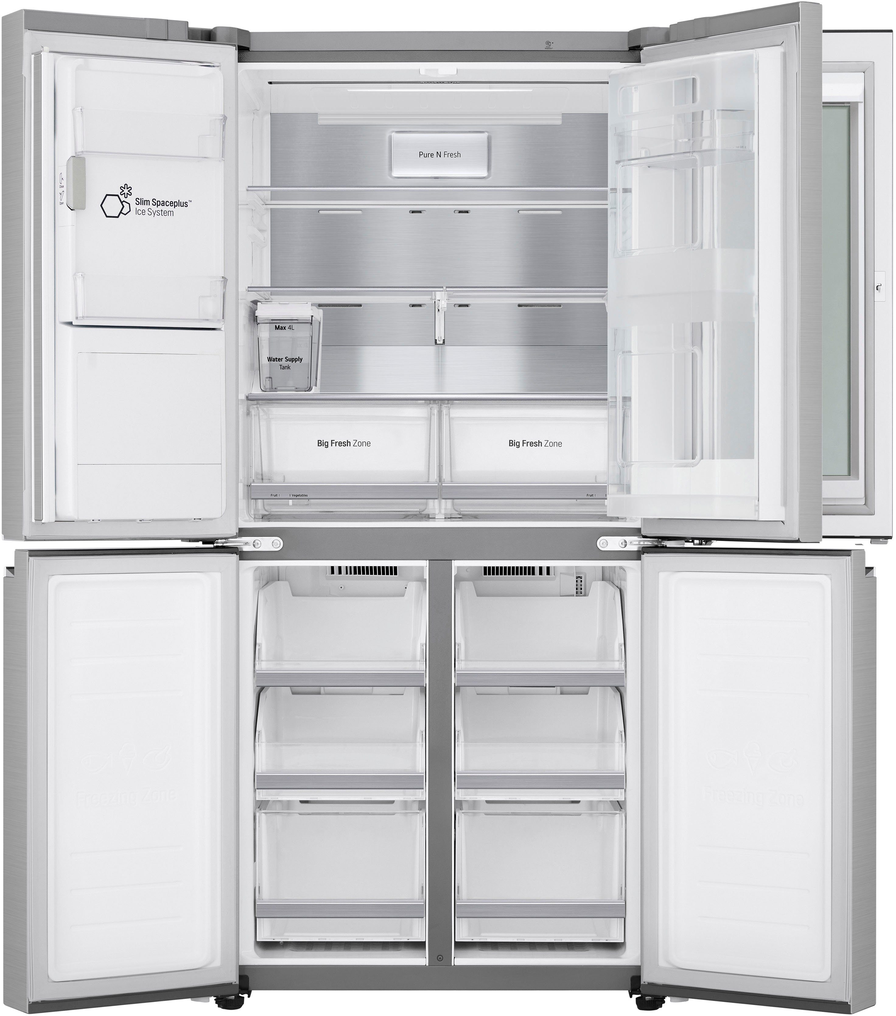 LG Multi Door GMX844BSBF, 178,7 cm hoch, 83,5 cm breit, InstaView™