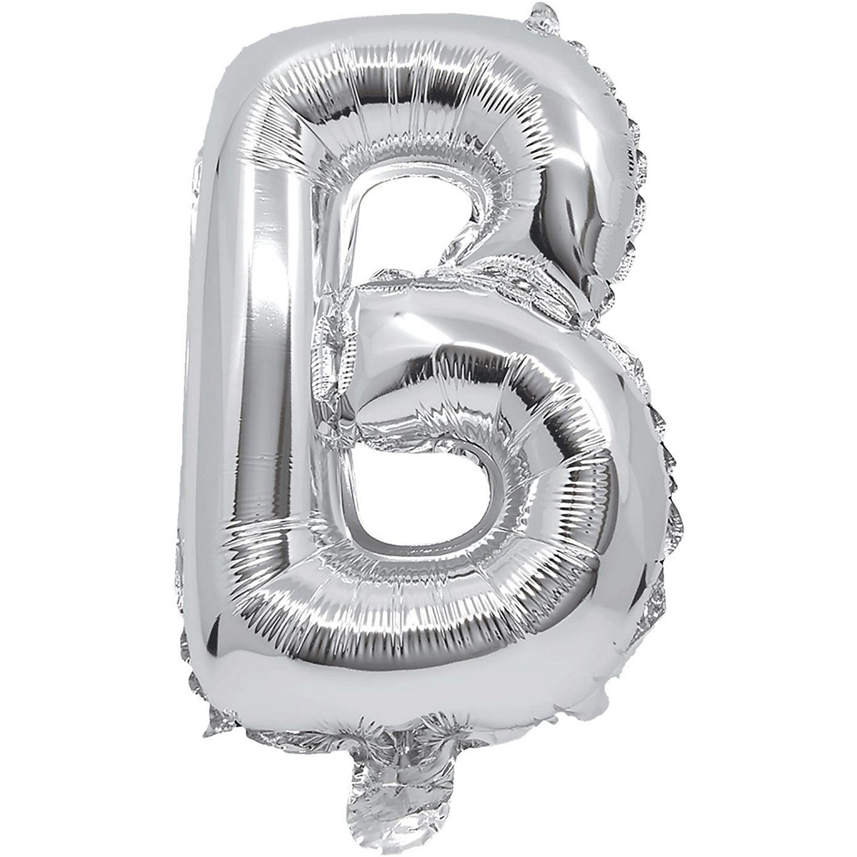 Folienballon Buchstabe B silber, 32 cm, inkl. Pustehalm