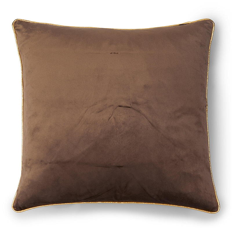 Home Putetrekk 45x45 cm brun m/gullkant