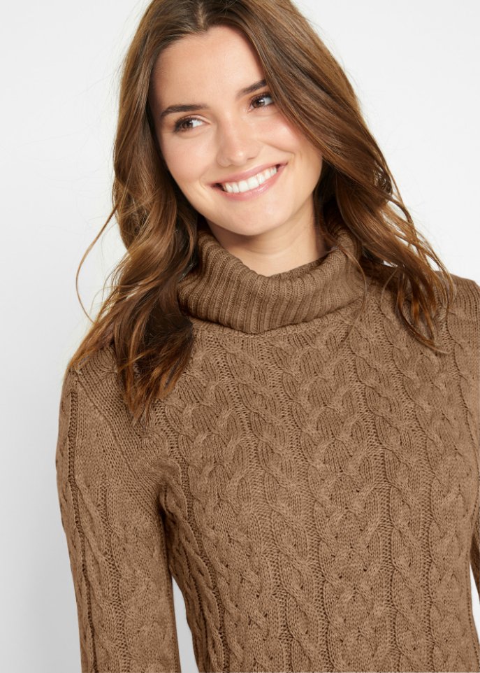 Strickkleid in Midilänge mit Struktur