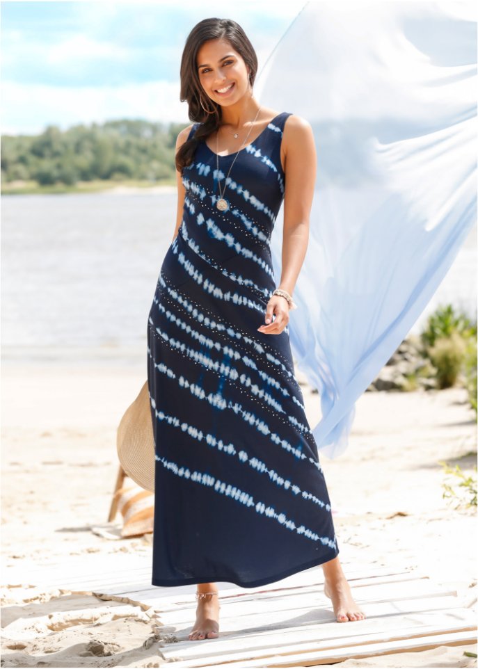 Maxikleid mit Batikeffekt
