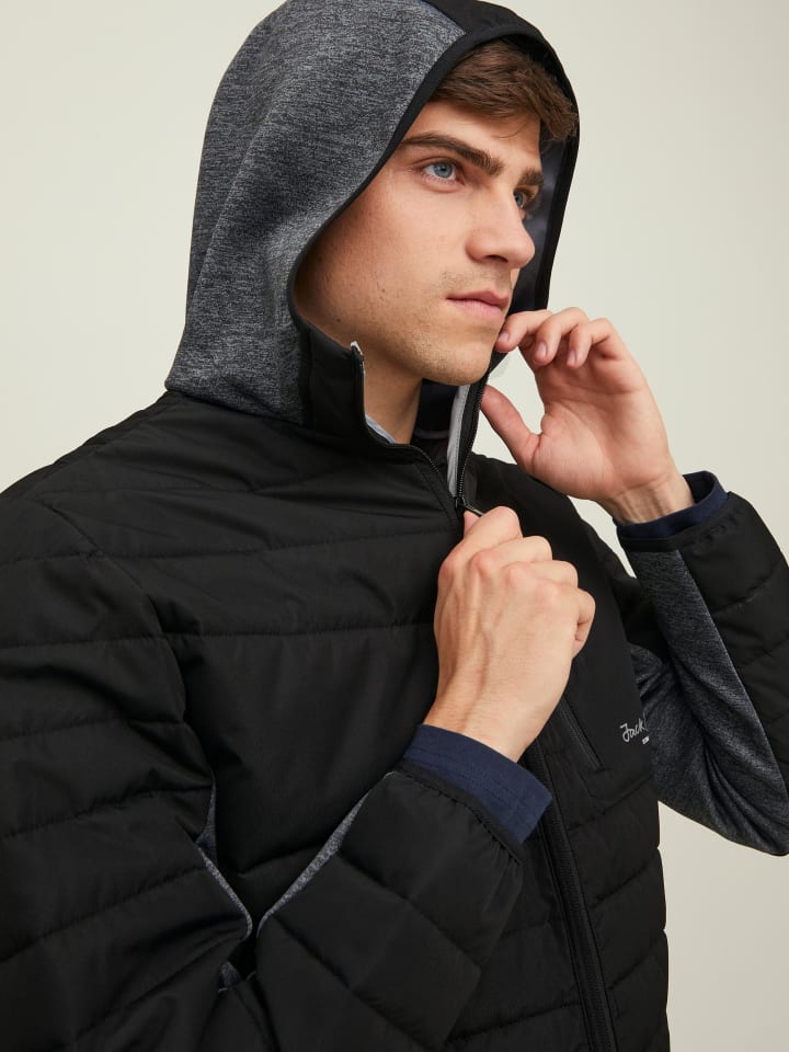 Jack & Jones Parka 'Berg Hybrid' in schwarz günstig kaufen