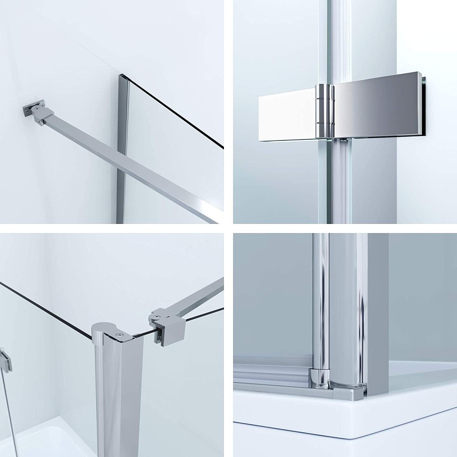 AQUABATOS Badewannenaufsatz Duschwand für Badewanne Badewannenaufsatz Duschabtrennung Faltwand, 5 mm Sicherheitsglas, Nano Beschichtung, Faltbar