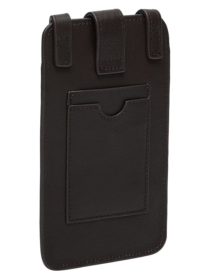 LIEBESKIND BERLIN Leder-Handytasche in Dunkelbraun - (B)10 x (H)18 x (T)2,5 cm günstig kaufen onesize