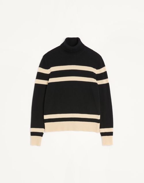 Valentino wollen coltrui met V-hals en borduursel