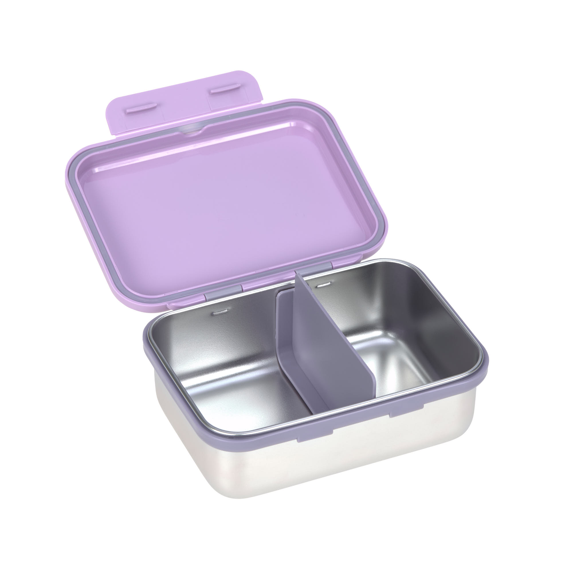 Brotdose Kinder - Edelstahl Lunchbox, Little Gang Herz Lila