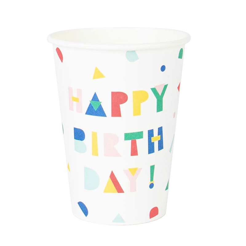 8 gobelets Happy Birthday My little day