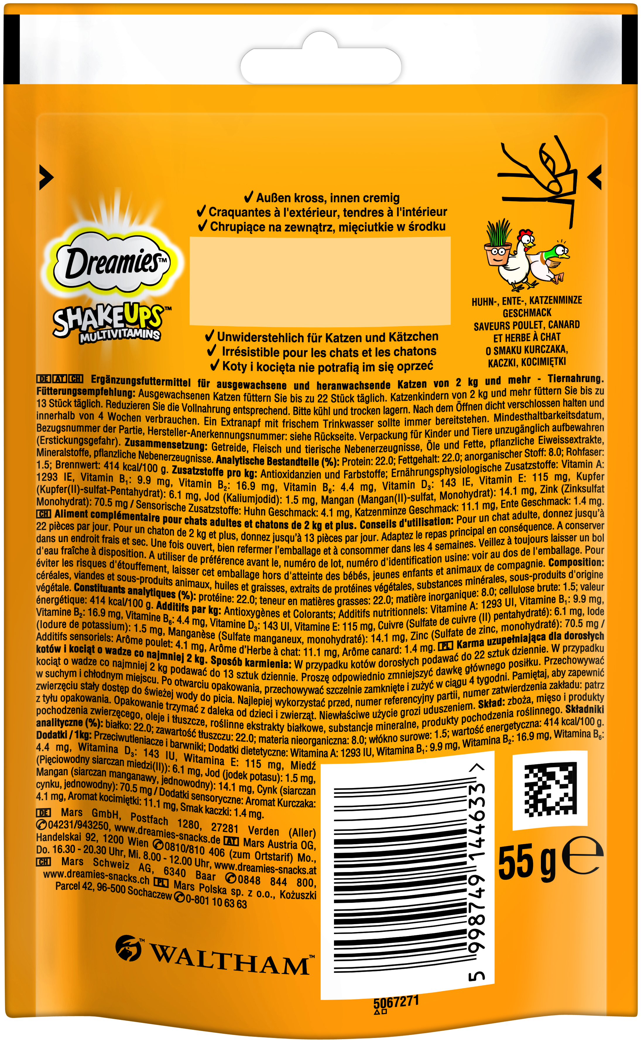 Dreamies Snacks Dreamies ShakeUps 6x55g Geflügel Picknick