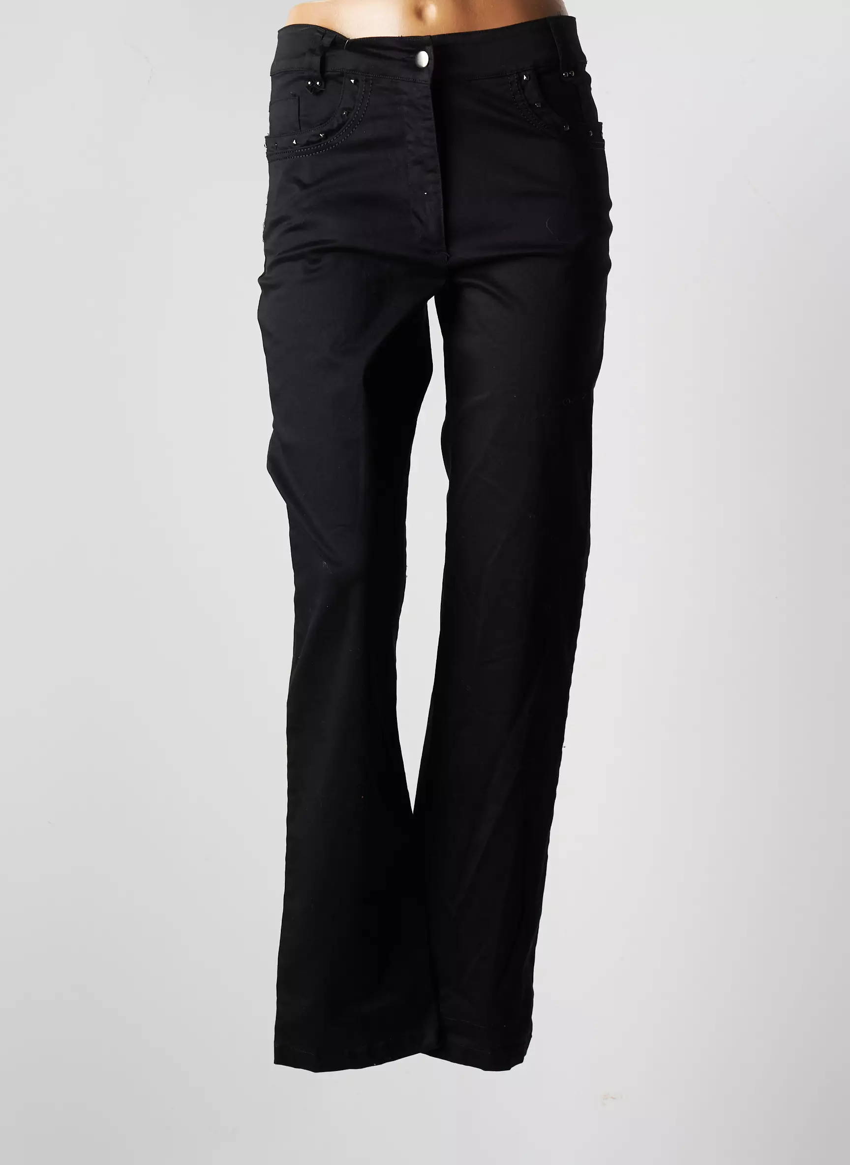 Epicea Pantalons Droits Femme couleur noir