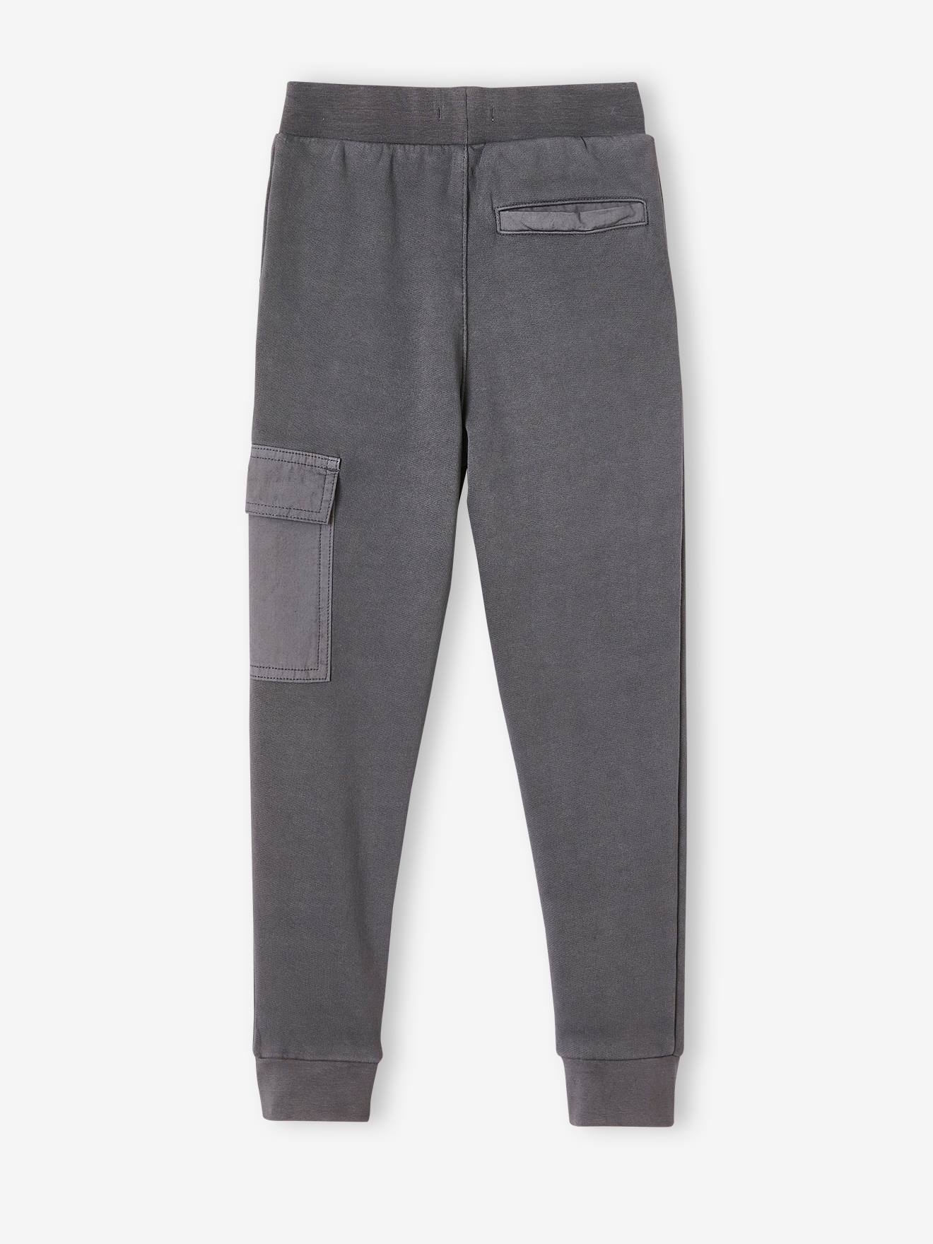Pantalon jogger en molleton bi-matière garçon gris