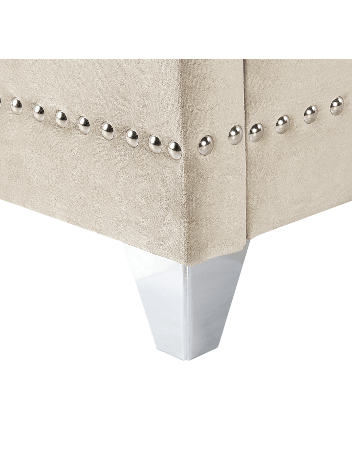 Beliani Doppelbett AYETTE in Beige - (W) 185 x (H) 154 x (L) 215 cm günstig kaufen onesize