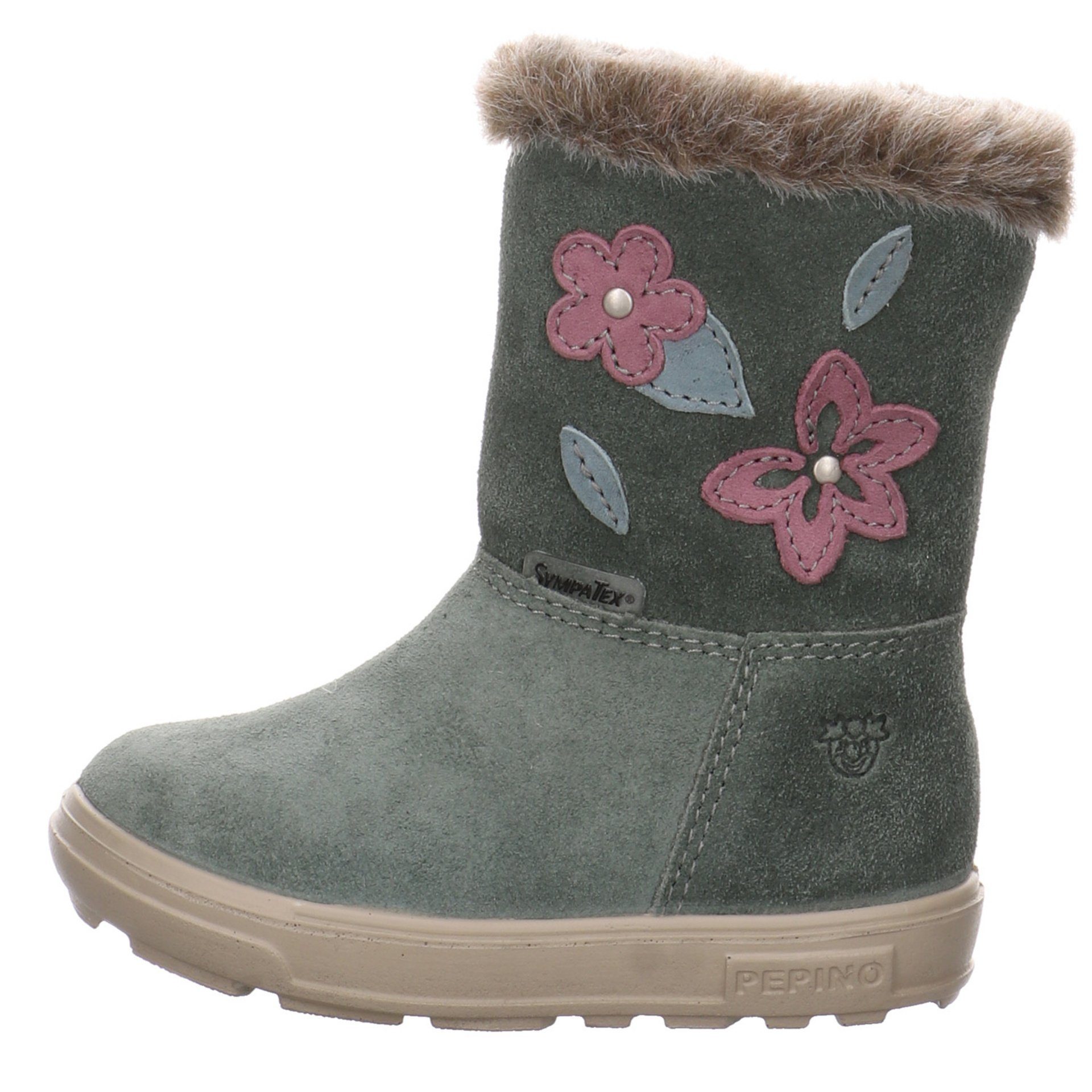Ricosta Umi Stiefel Blüten Veloursleder geblümt Stiefel Veloursleder