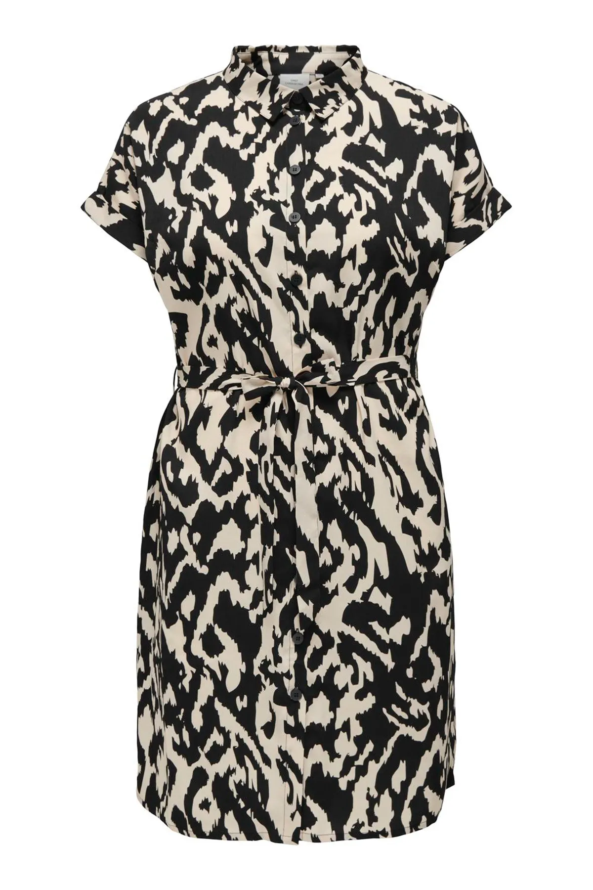 Only Carmakoma  Hemdblusenkleid CARDIEGA SS BLK SHIRT DRESS WVN NP