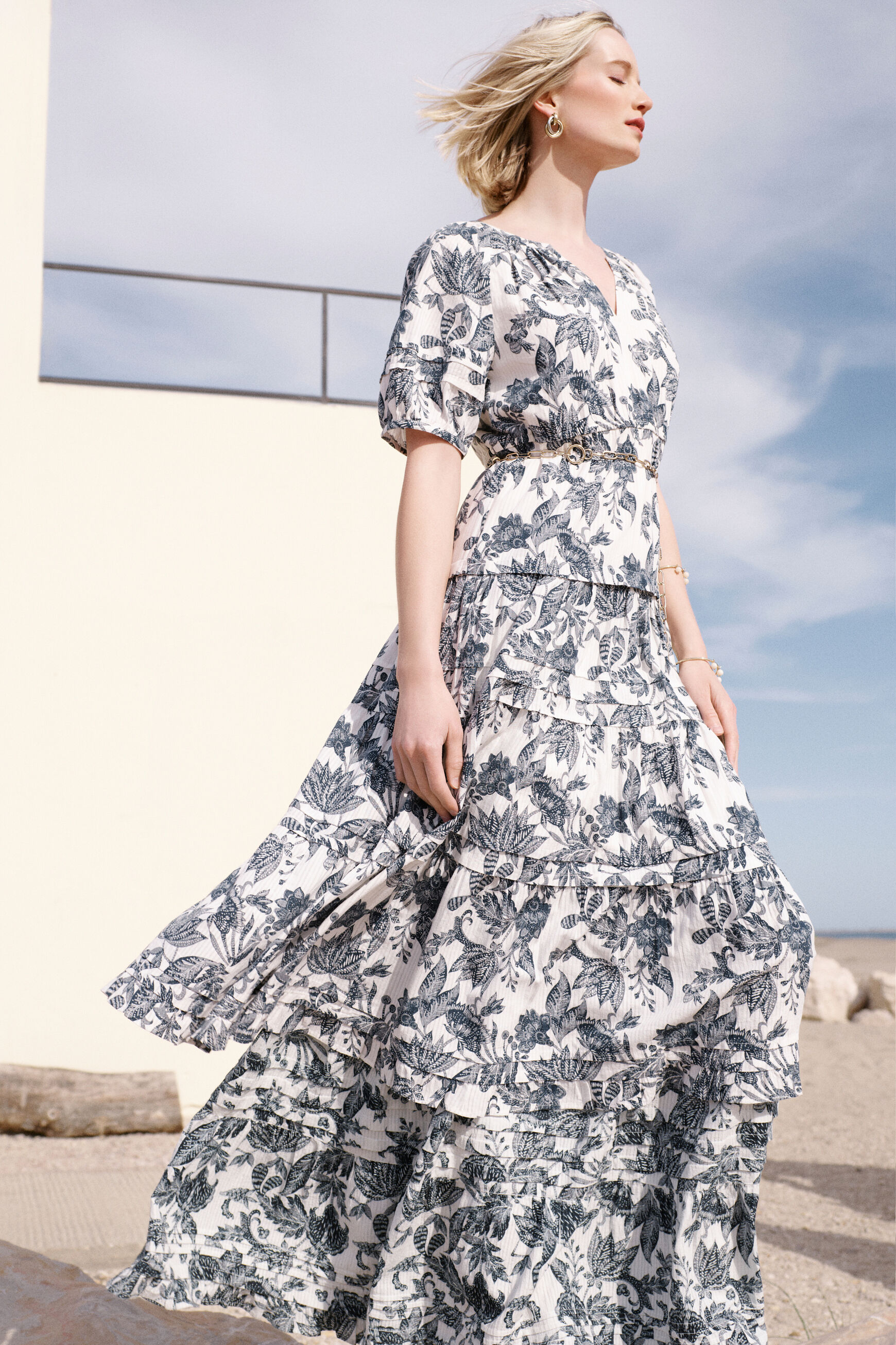 robe utha print ivoire femme