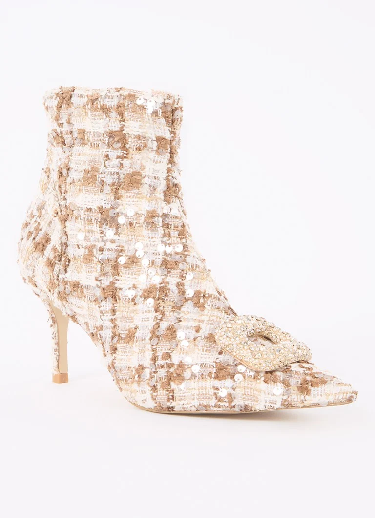 Dune London  Opulance enkellaarsje met tweed-look