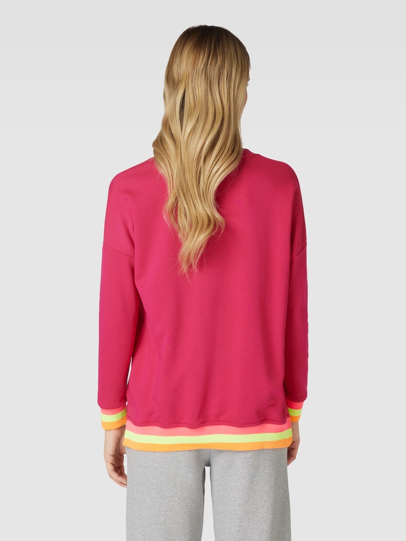 Sweatshirt mit Statement-Print in fuchsia