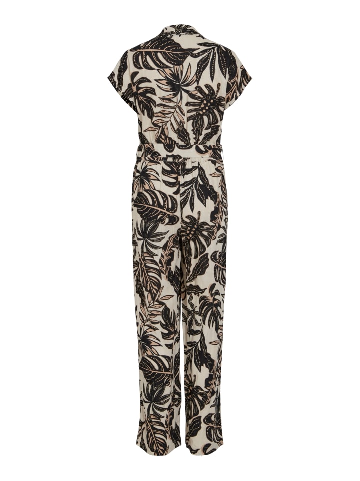 Vila Overall Jumpsuit Einteiler Hosenanzug mit Bindegürtel in Schwarz günstig kaufen