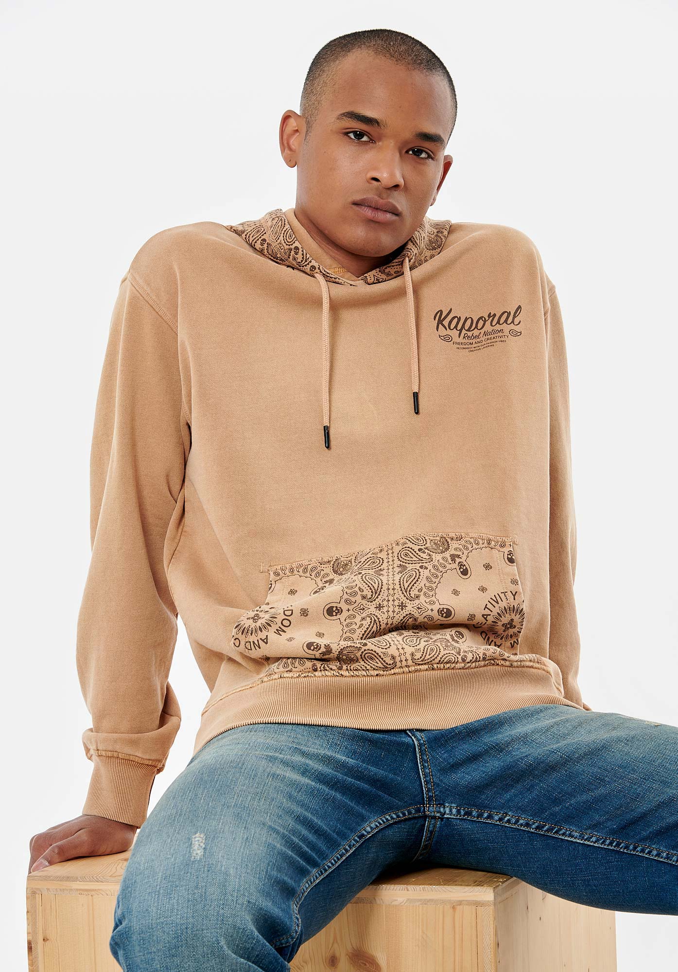 ROHAN  Sweat beige homme 100% coton