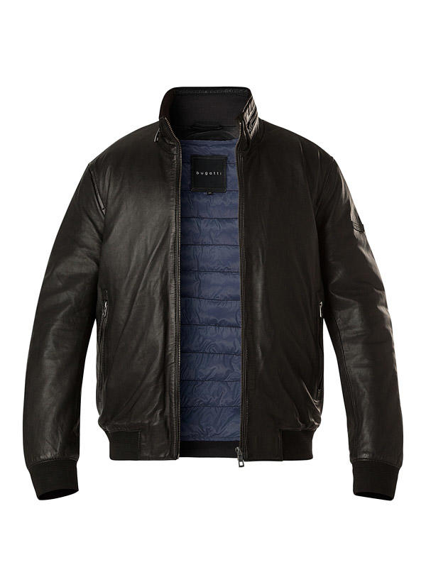 bugatti, 2-in1-Lederjacke, Lammnappa, schwarz