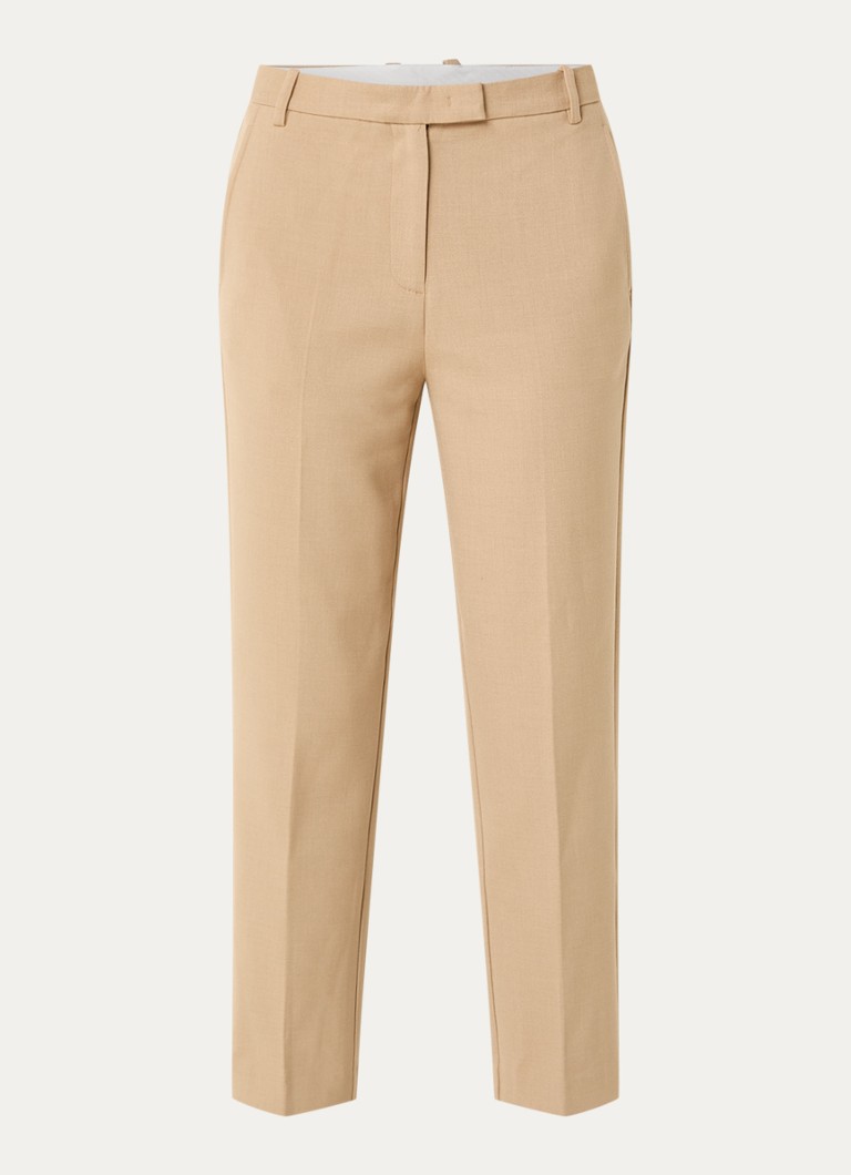 Pantaloni Tommy Hilfiger cu talie medie, croială dreaptă, lungime 7/8 și buzunare laterale.