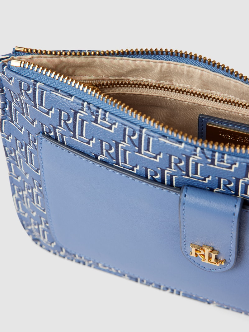 Umhängetasche mit Allover-Logo Modell 'JAMEY' in blau