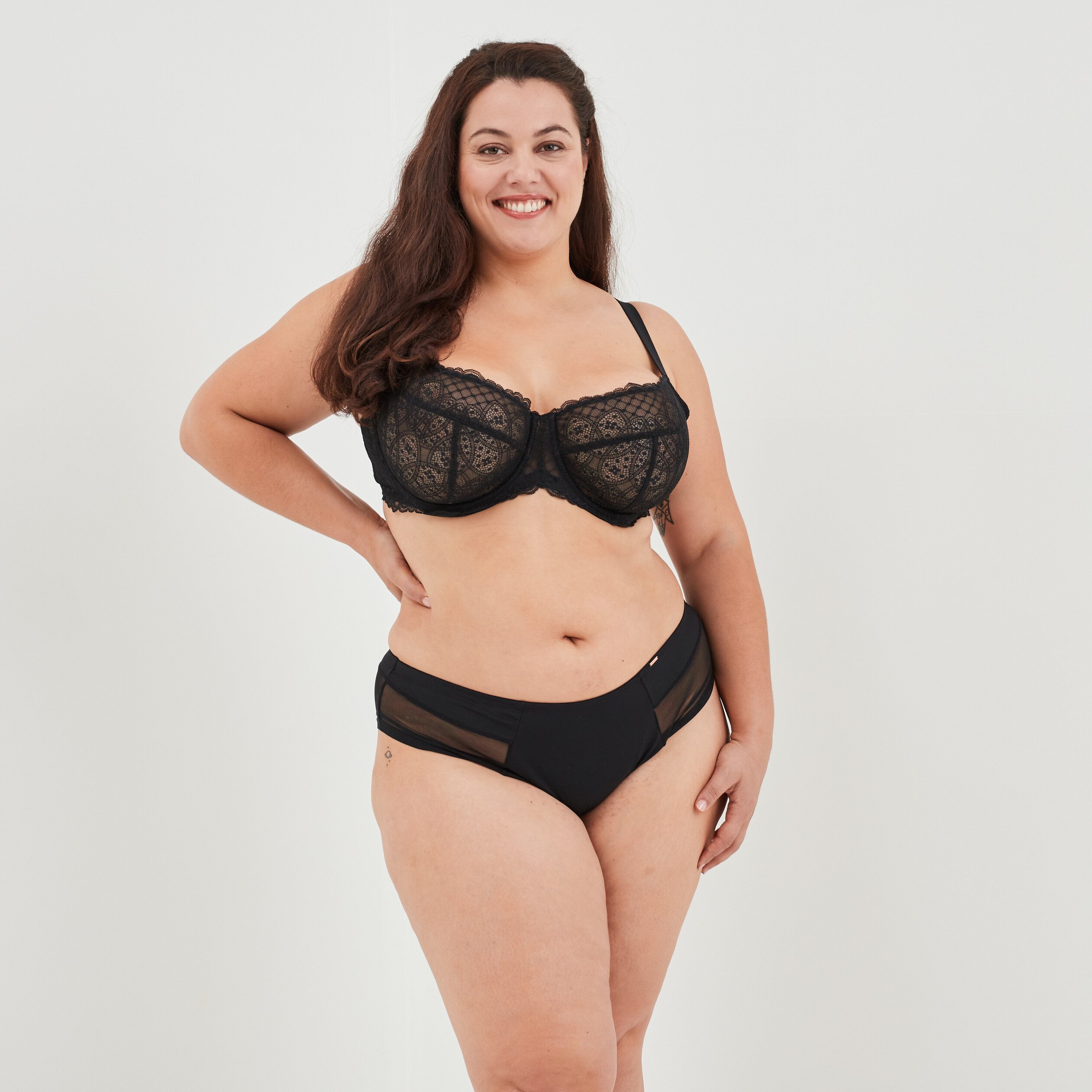 Culotte avec microfibre Izold noir femme grande taille | La Halle