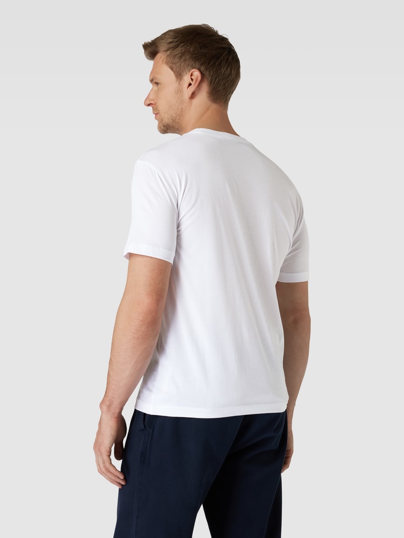 T-Shirt mit Rundhalsausschnitt und Label-Print in weiß