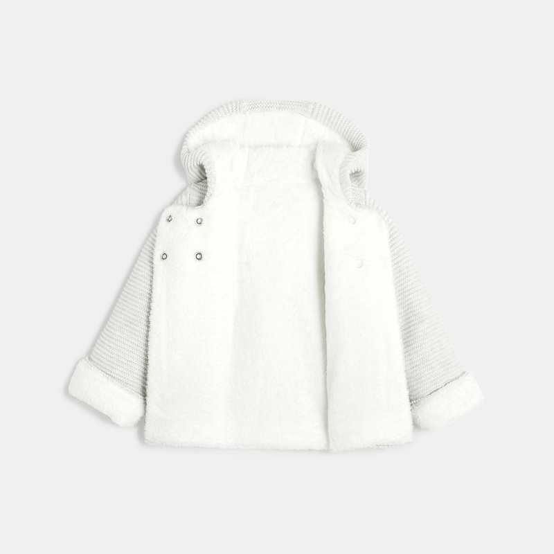 Manteau-pull fourré blanc naissance