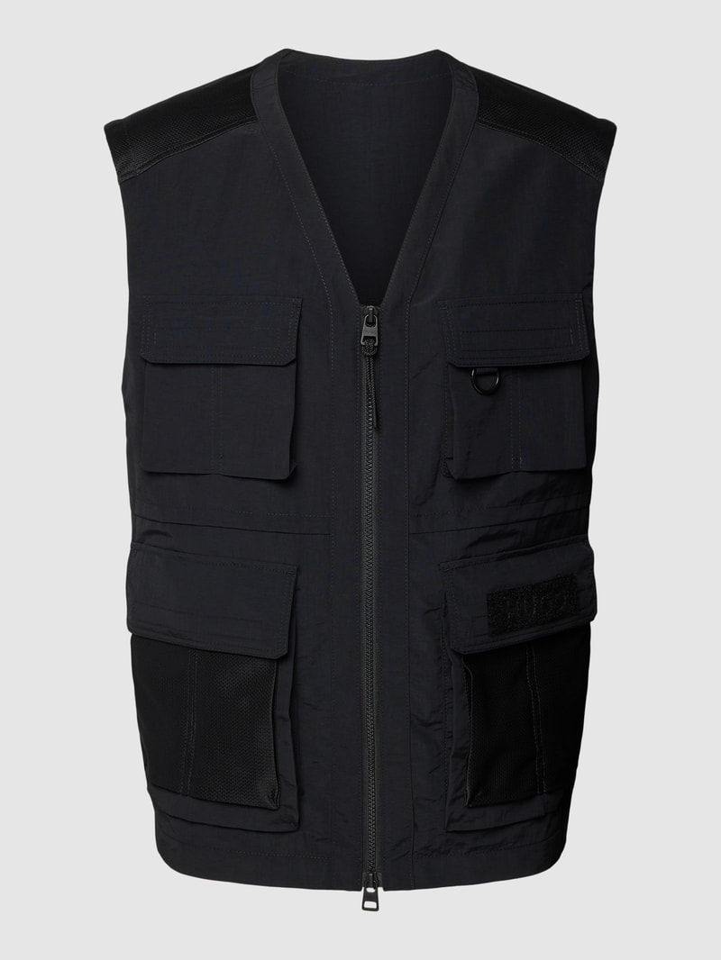 Weste mit Label-Patch Modell 'Bael' in schwarz