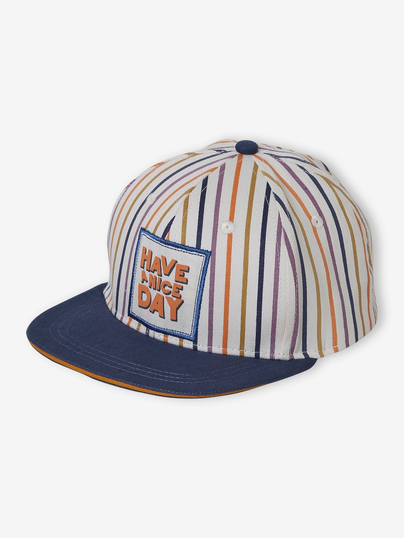Casquette rayée garçon encre