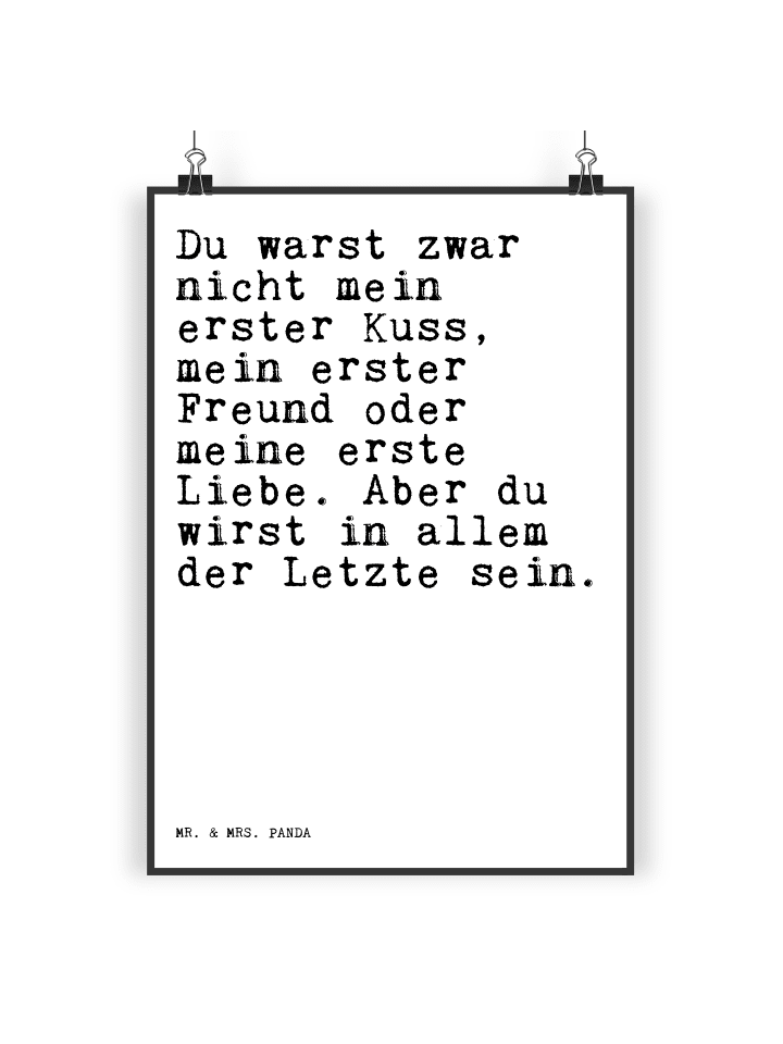 Mr. & Mrs. Panda Poster Du warst zwar nicht... mit Spruch in Weiß günstig kaufen