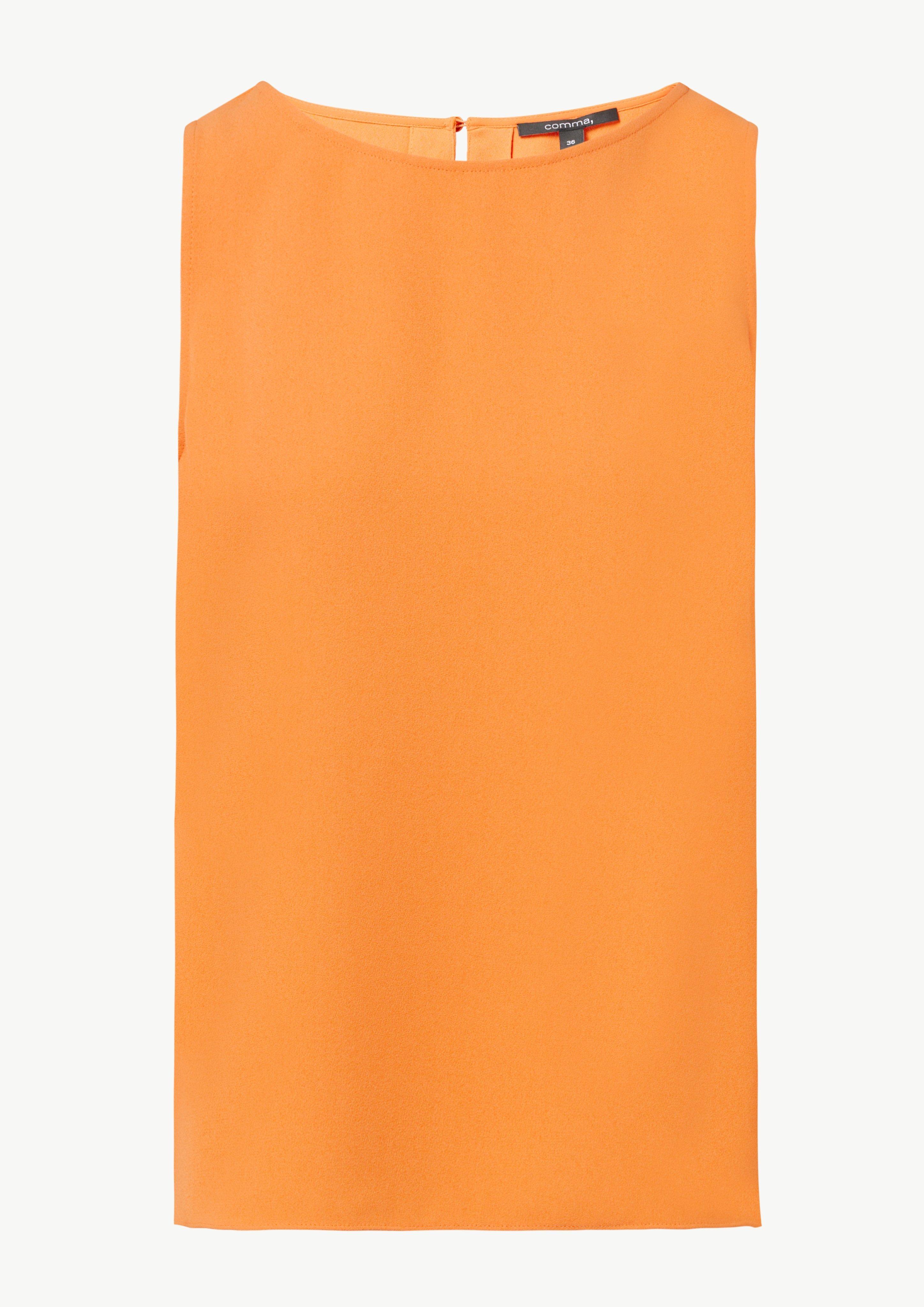 Blusentop mit Plisseefalten - orange