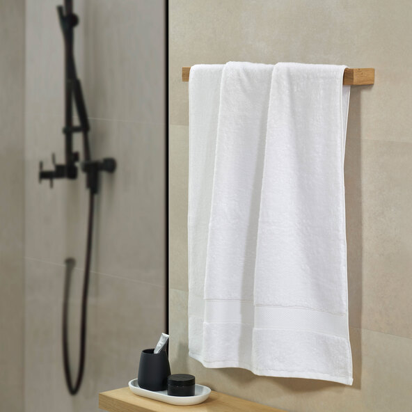 Frottier-Serie Hotel Duschtuch, 2er Set, weiß