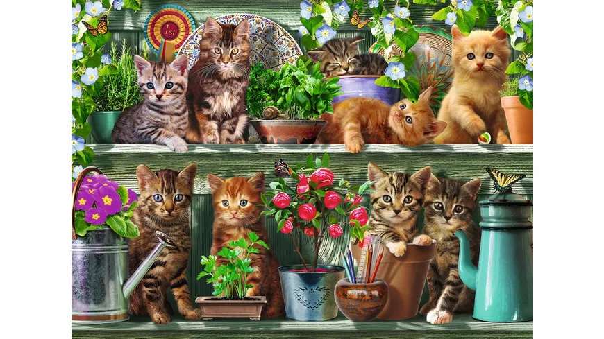 Ravensburger Puzzle - Katzen im Regal, 500 Teile
