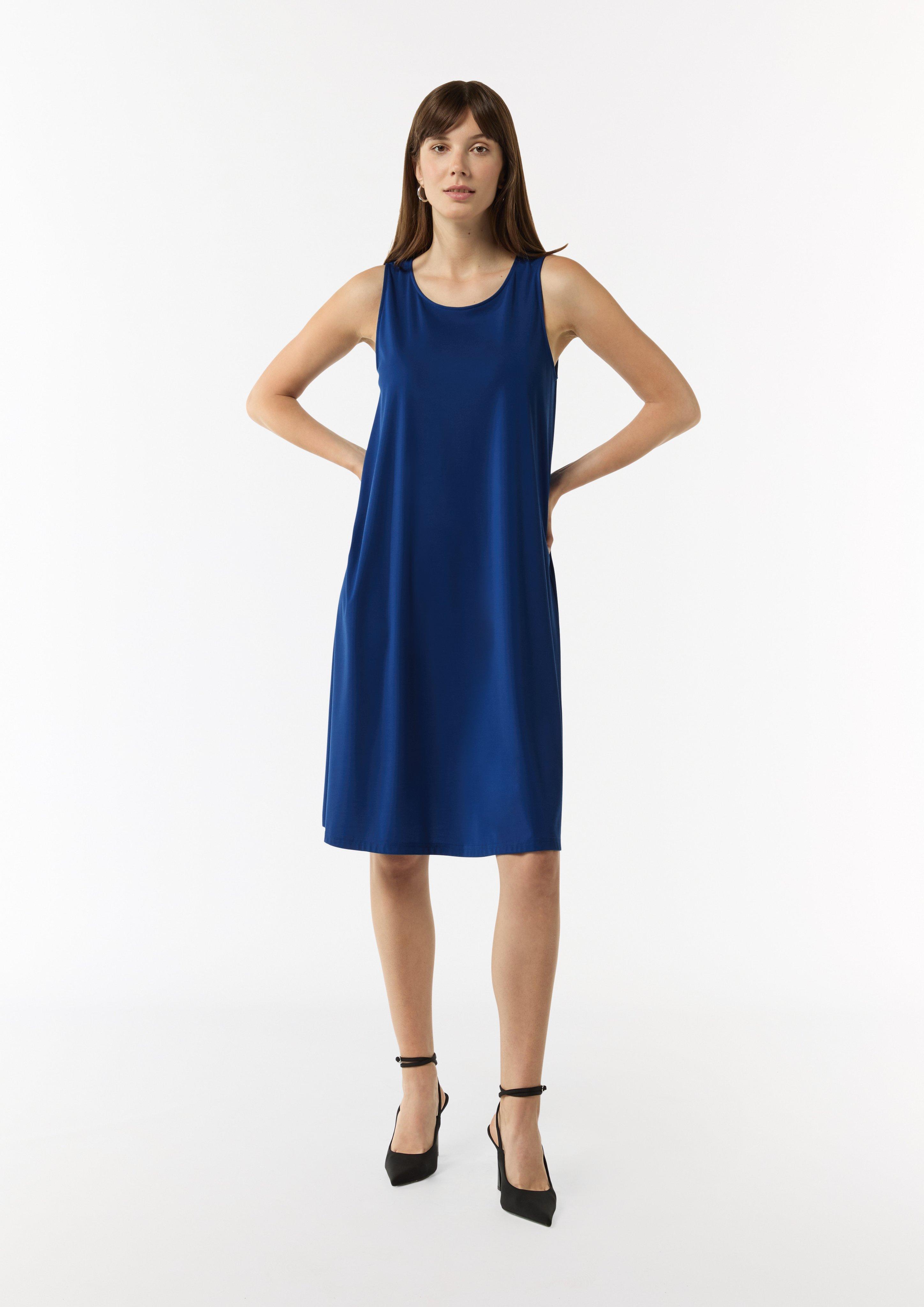 Ärmelloses Jersey-Kleid in A-Linien-Form - royalblau