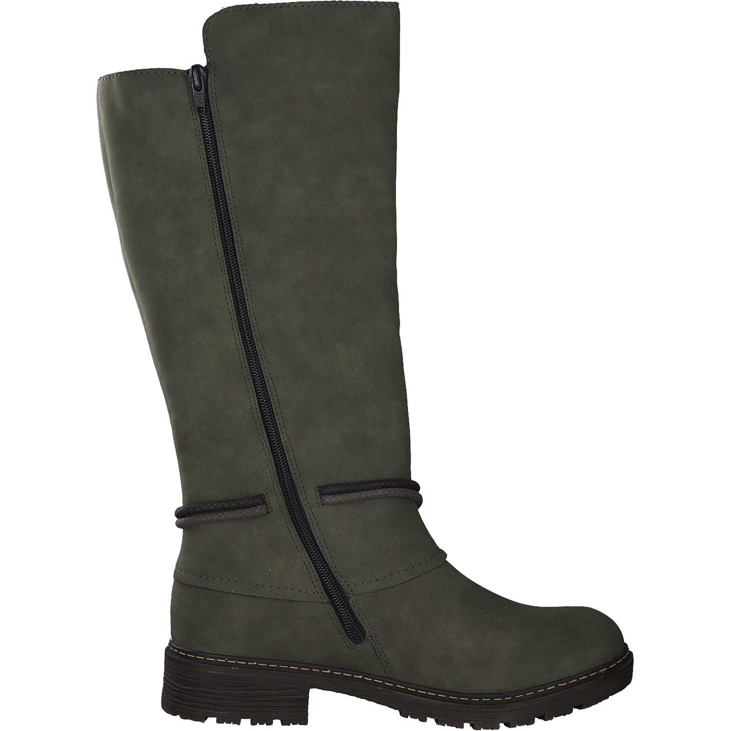Rieker Z4774, Overknee-Stiefel, Damen, Grün