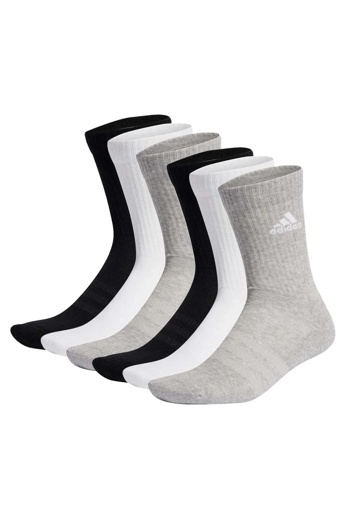 adidas  Unisex Socken, 6er Pack - Cushioned Crew, Logo, gepolstert, einfarbig