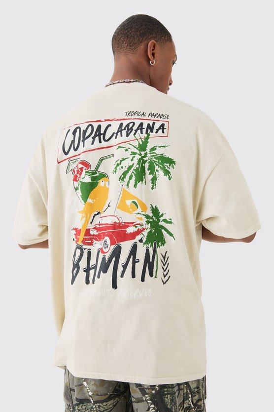 Oversize T-Shirt mit Copacabana Print