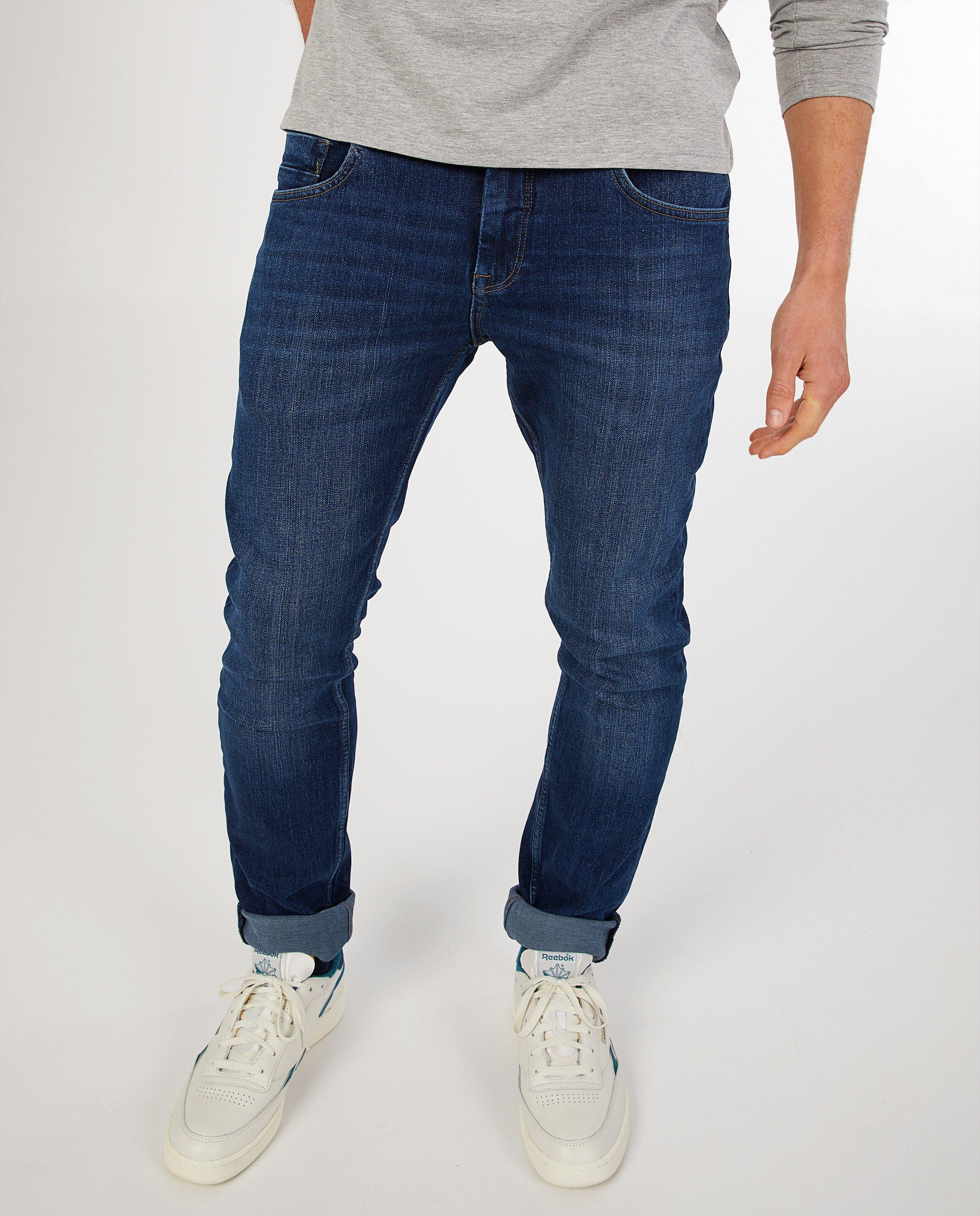 AM denim slim post-consumer I AM albastru închis
