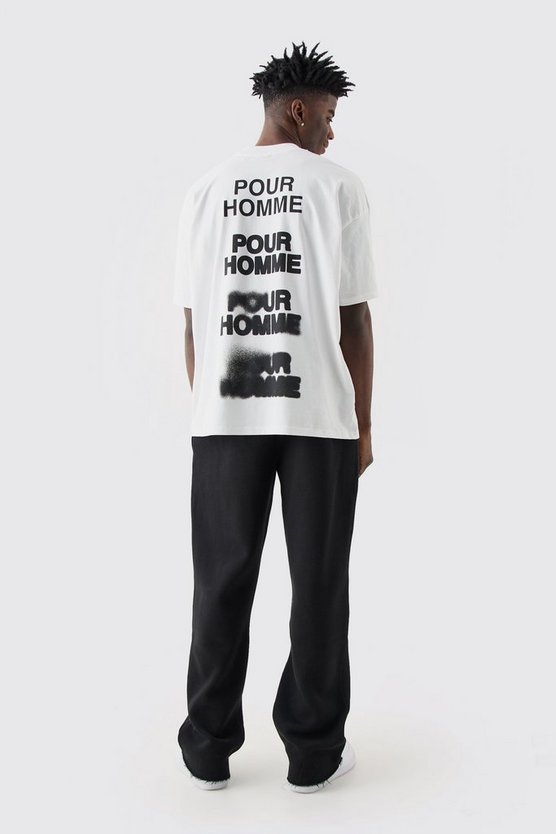 Oversize T-Shirt mit Homme Print