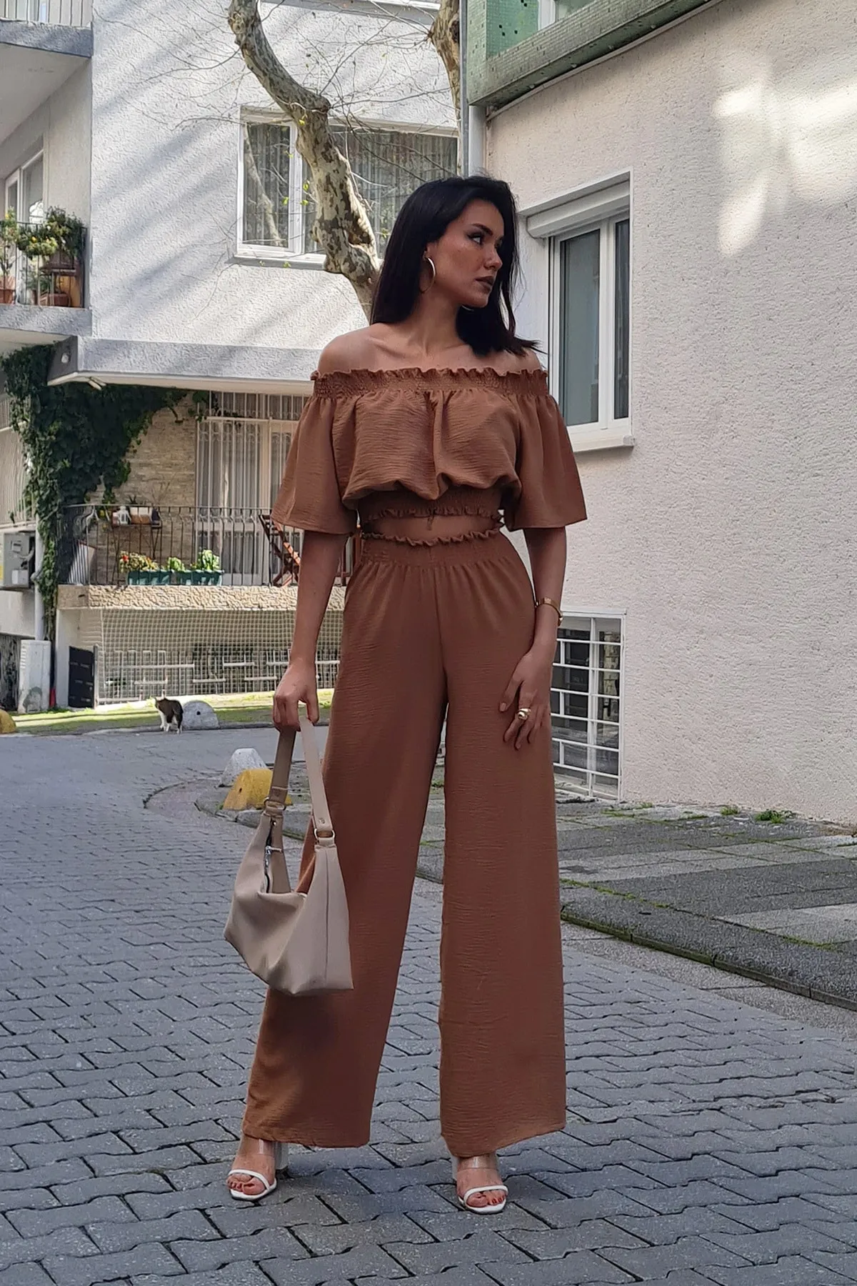 Trend Alaçatı Stili  Zweiteiler - Braun - Regular Fit